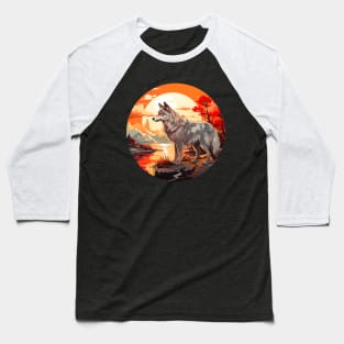 Wolf sunset Baseball T-Shirt